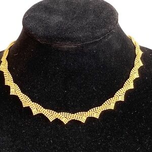 George Signed Designer Necklace Gold Tone